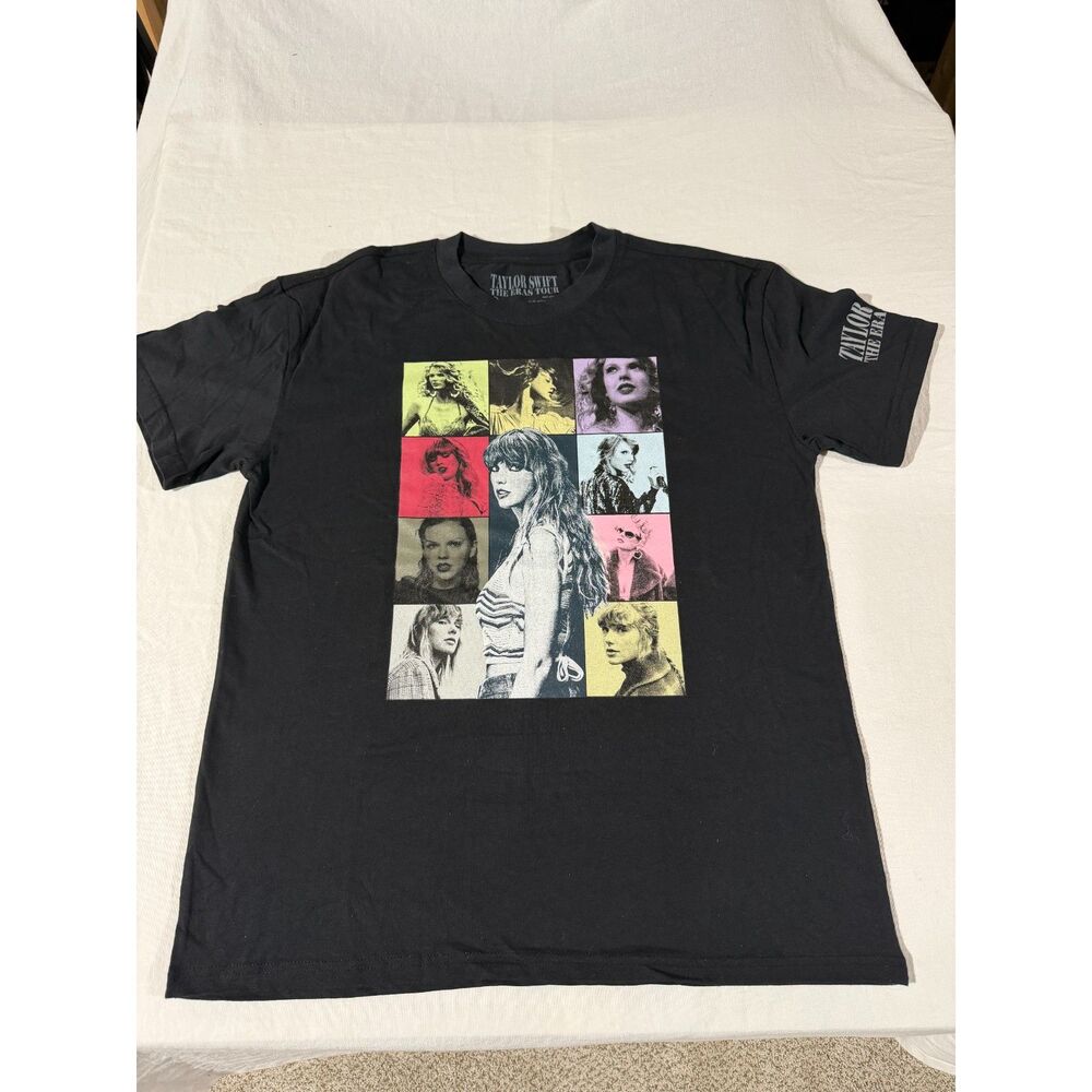 Taylor Swift The Eras Tour Official Merch Tee M Black Photo Collage Concert Shir